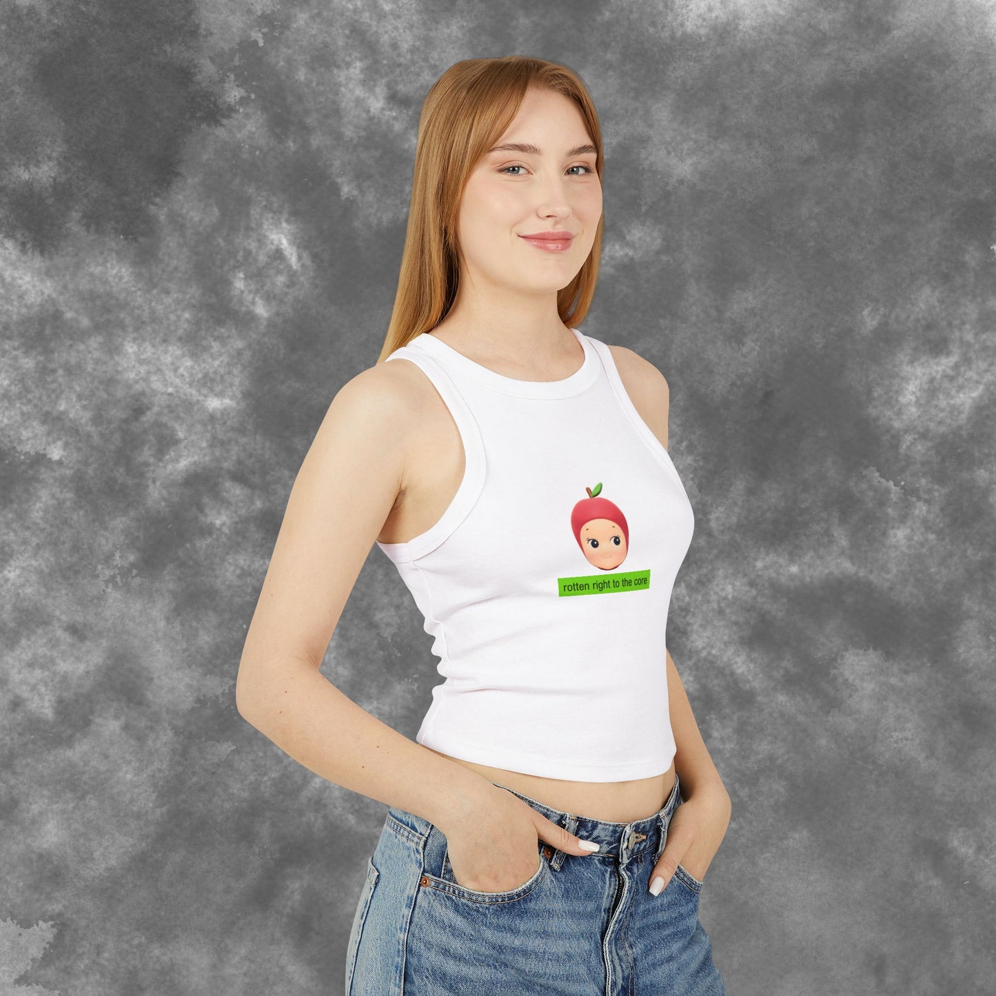 Charli XCX "Rotten Right to the Core" Apple Baby Racer Crop Tank Brat Album Merch featuring Sonny Angel