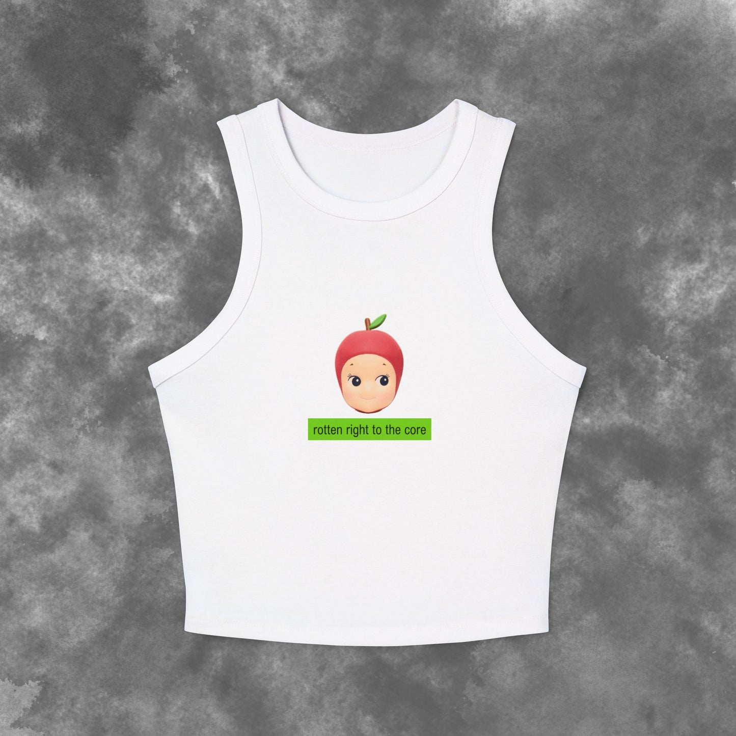 Charli XCX "Rotten Right to the Core" Apple Baby Racer Crop Tank Brat Album Merch featuring Sonny Angel