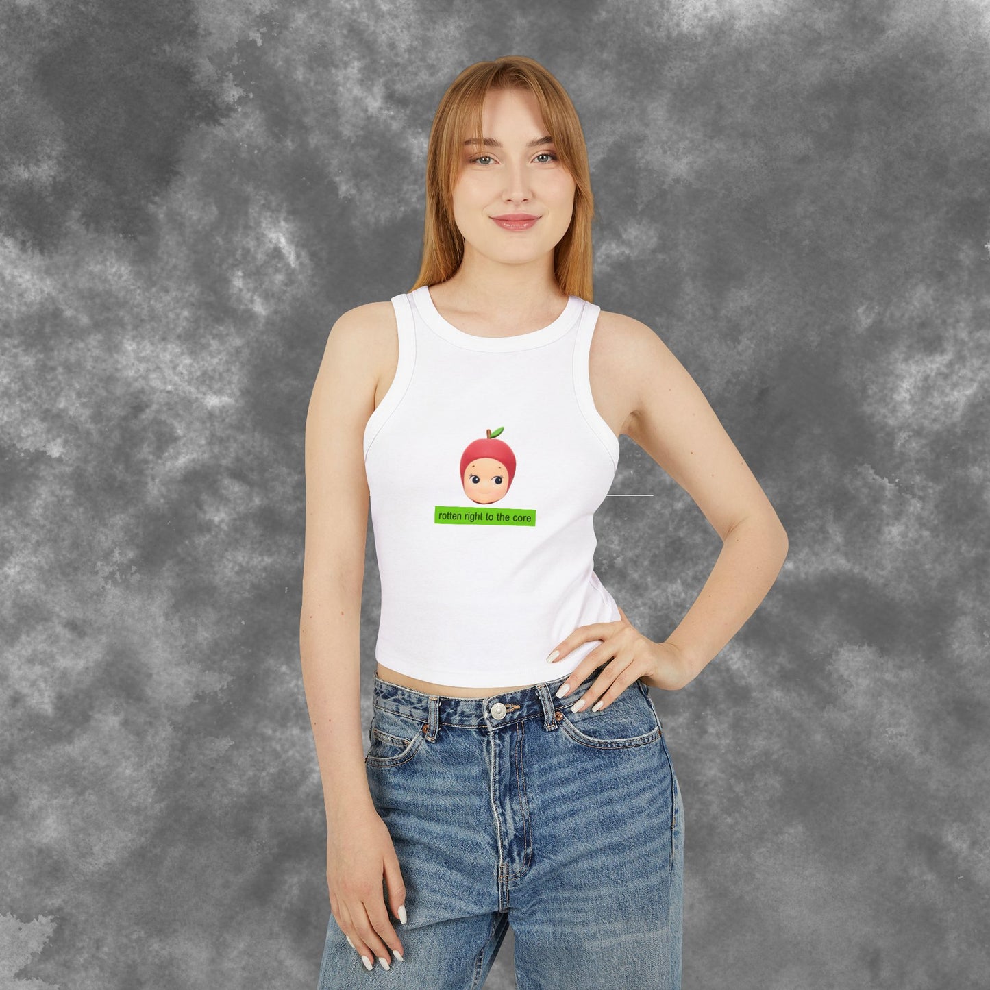 Charli XCX "Rotten Right to the Core" Apple Baby Racer Crop Tank Brat Album Merch featuring Sonny Angel