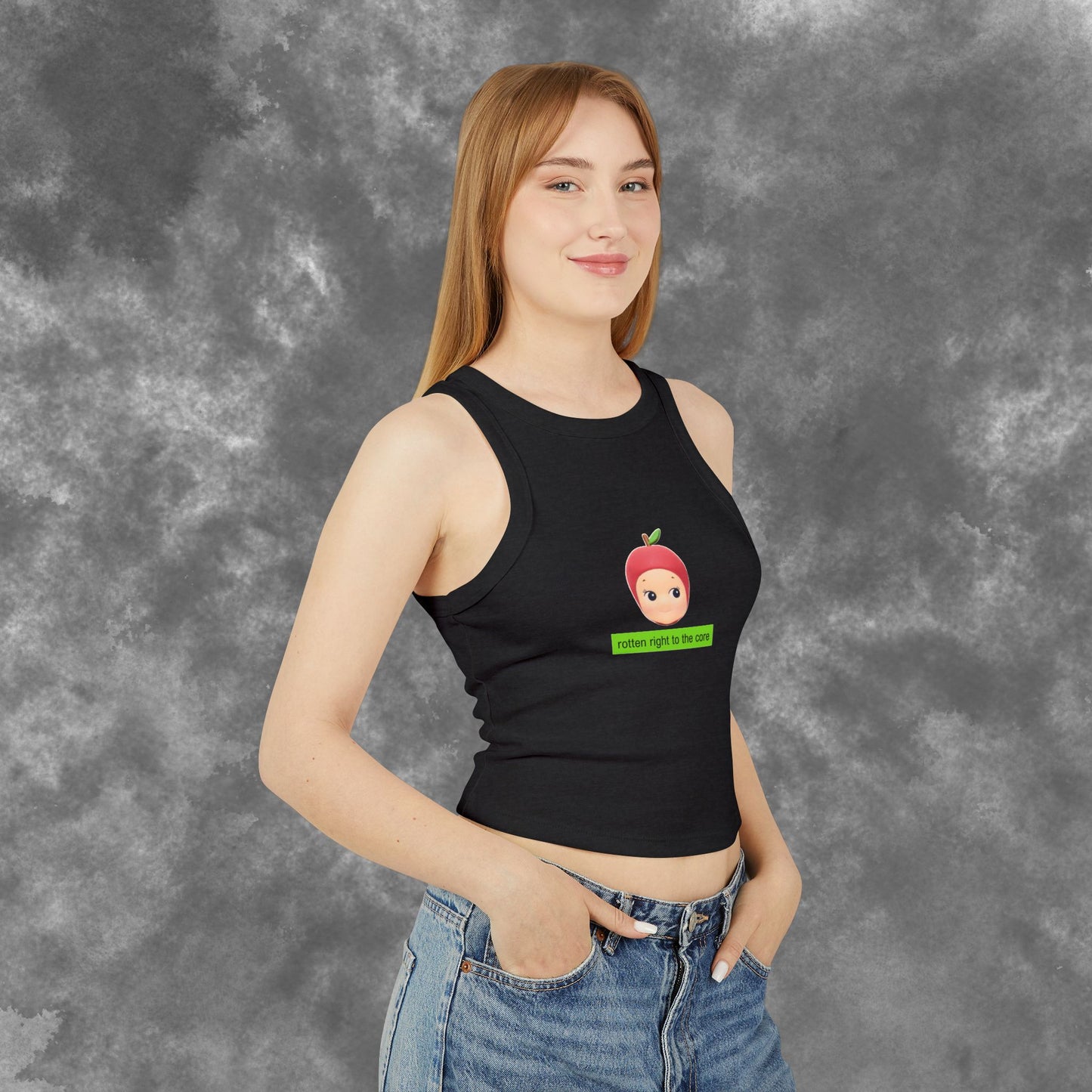 Charli XCX "Rotten Right to the Core" Apple Baby Racer Crop Tank Brat Album Merch featuring Sonny Angel