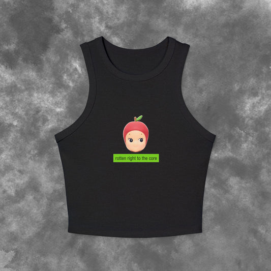 Charli XCX "Rotten Right to the Core" Apple Baby Racer Crop Tank Brat Album Merch featuring Sonny Angel