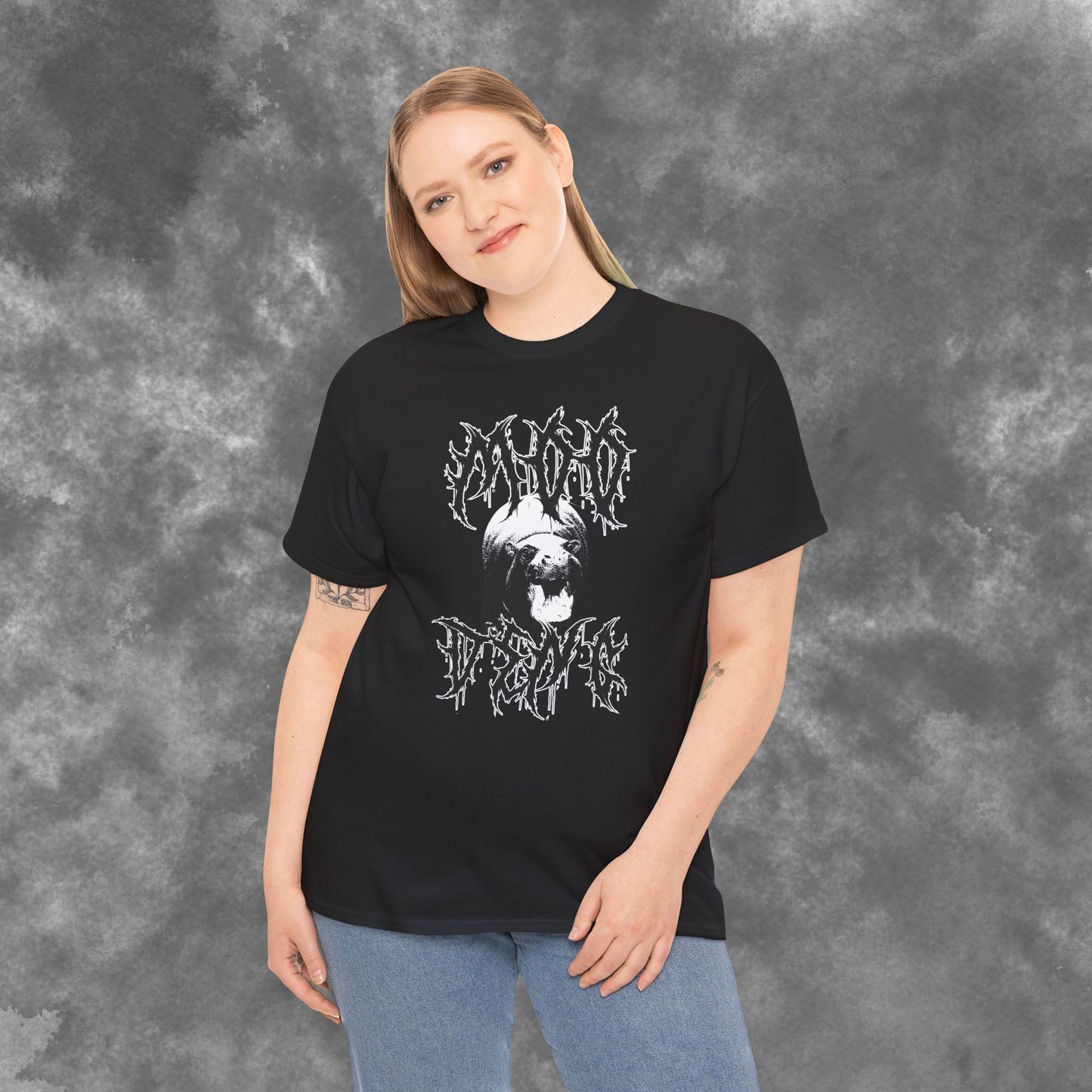 The Unholy Hippo -  Moo Deng Gothic Unisex Heavy Cotton Tee