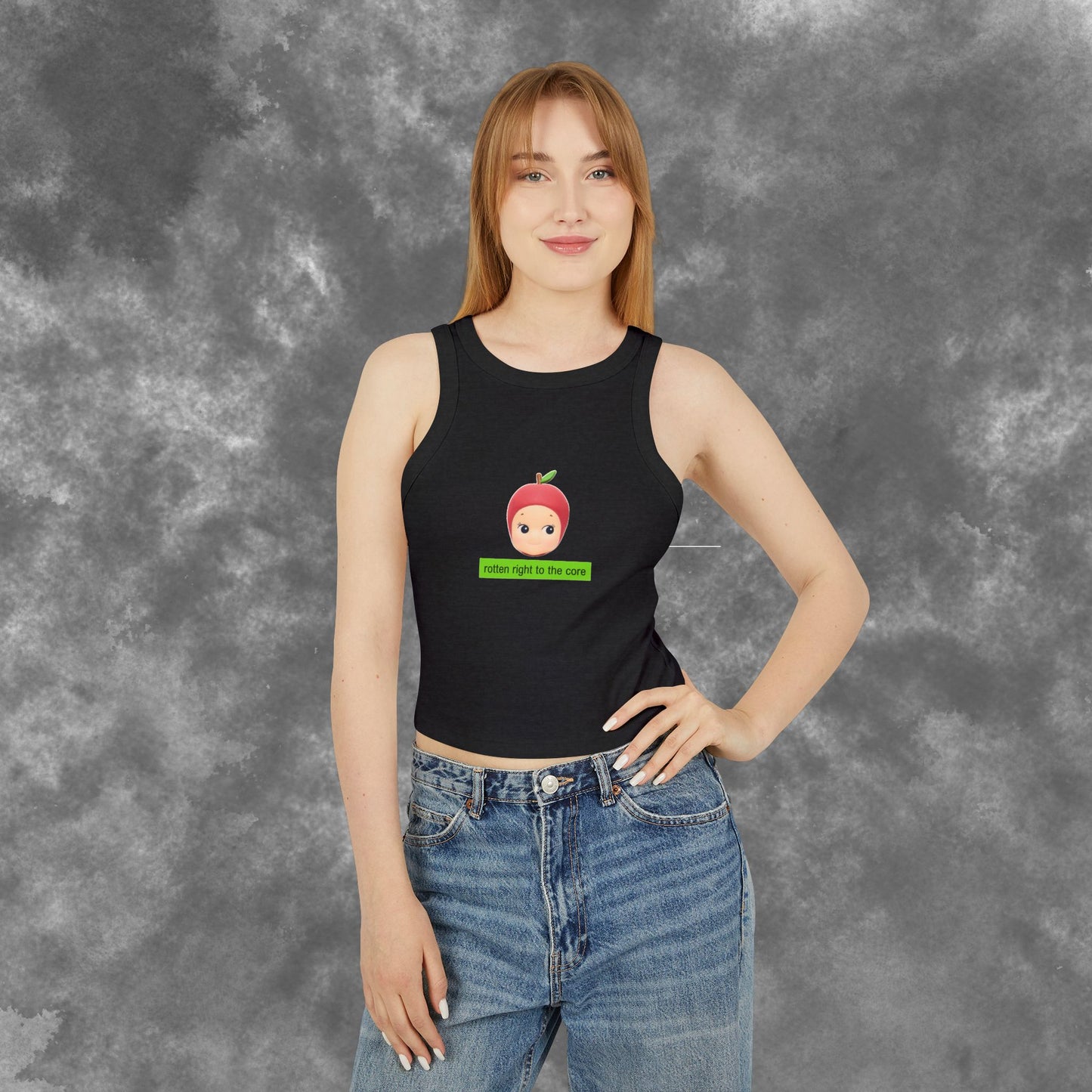 Charli XCX "Rotten Right to the Core" Apple Baby Racer Crop Tank Brat Album Merch featuring Sonny Angel